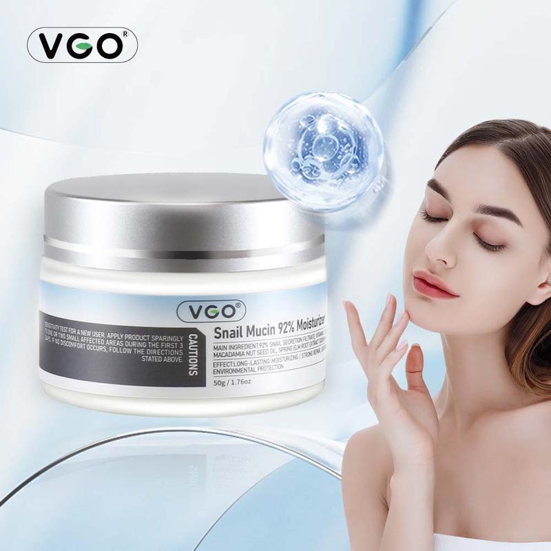 Crema Hidratante de Mucina de Caracol al 92% VGO: Extra Hidratación, Poderosa Reparación & Calmante Efectivo para Piel Seca - 50g 1.76oz Skincare Moisturizers