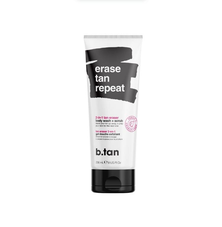 b.tan Self Tan Remover & Body Wash | Erase Tan Repeat - 2-in-1 Exfoliator Scrub and Body Wash