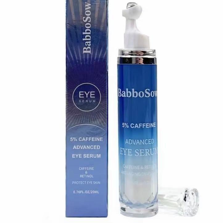 Babbosow 5% CaffeineEyeSerum and Eye Cream eliminatesdarkcircles and puffiness,360°MassageBall helps absorption, reduceswrinklesand fine lines, eliminatespuffiness