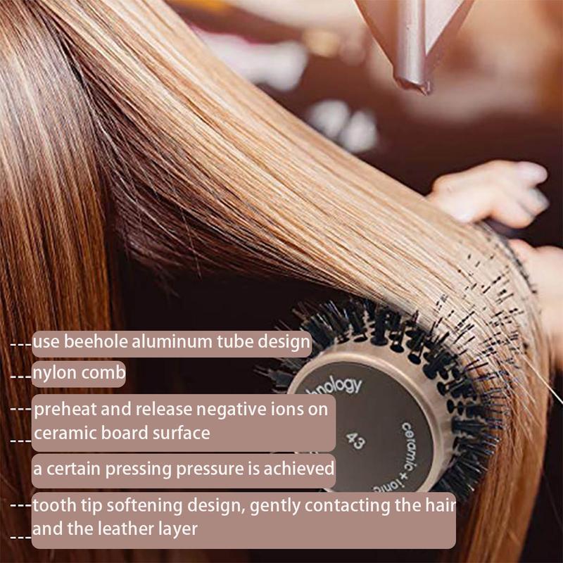 Hair Conducting Air-Shaped Set The Cylindrical Curls Rolled with Aluminum Tube Mane Ceramic Roller Comb