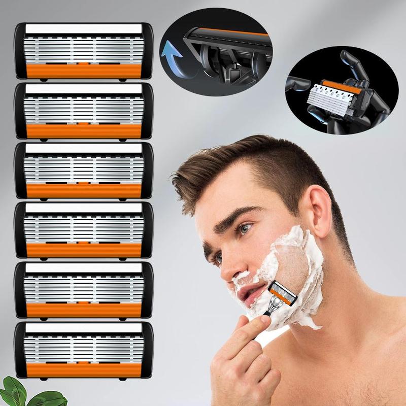 Men's Razor with Blades, 1 Set 7 Layer Blades Razor with Non-slip Handle, Face Care Tool for Men, Shaving Tool for Daily Use, Christmas Gift