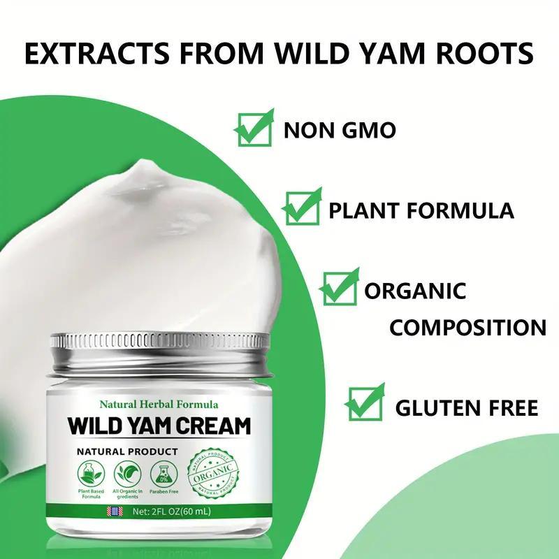 Wild Yam Cream, Deep Moisturizing Body Cream with Green Tea, Sunflower & Olive Oil, Ceramides, Body Skin Care Product for Men & Women