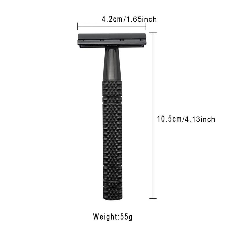 Double Edge Safety Razor Set, 1 Count Men's Shaver with 10pcs Blade, Reusable Face Razor for Men Shaving, Men's Care Product, Christmas Gift