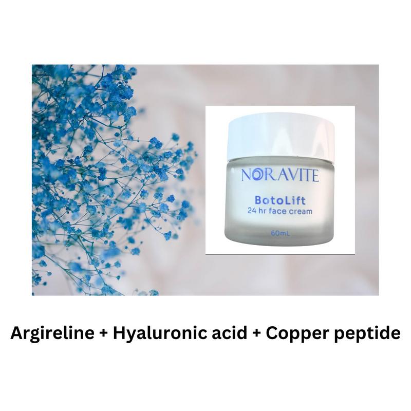 Noravite Botolift + Copper Peptide Bundle for DIY formulation - Face Tightening and Lifting Cream - Anti Wrinkle Face Cream with Hyaluronic Acid and Argireline plus High purity GHK-KU Copper peptides