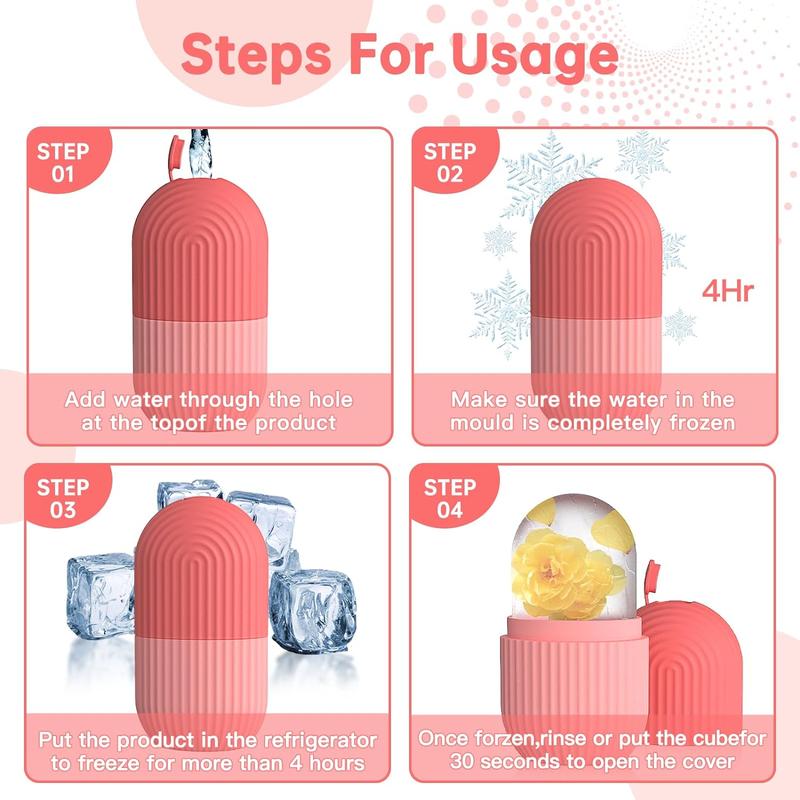 Ice Face Roller, Reusable Facial Massager, Silicone Facial Massage Ice Mold for Naturally Regulates and Tightens The Skin, Face Roller for Skin Care