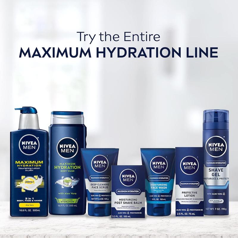 NIVEA MEN Maximum Hydration 3-In-1 Nourishing Body Lotion with Aloe Vera, Body Lotion for Men with Dry Skin, 16.9 Fl Oz Bottle no brand