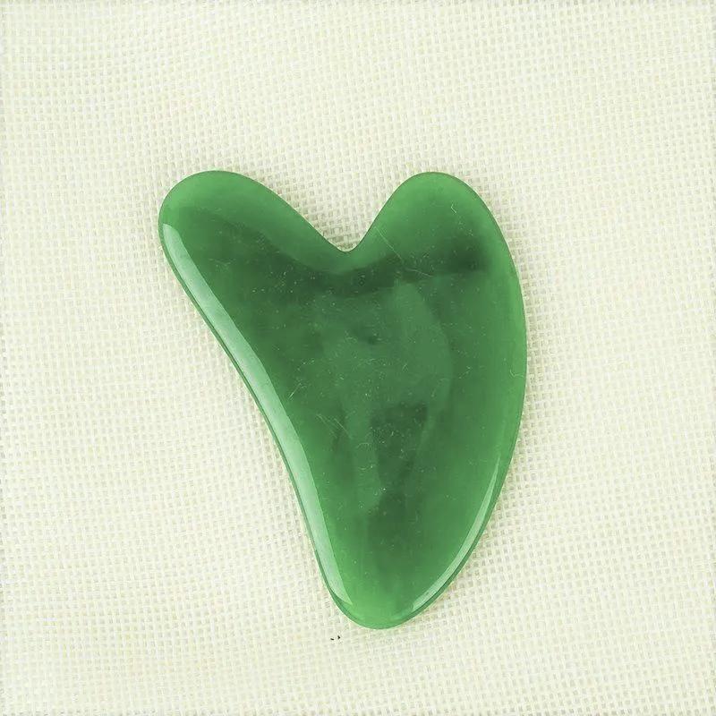 Heart Shaped Manual Face Massage Tool, Imitation Jade Facial Gua Sha Scraping Board, Face Gusha Tool for Skin Care, Facial Massaging Tool, Skincare Products