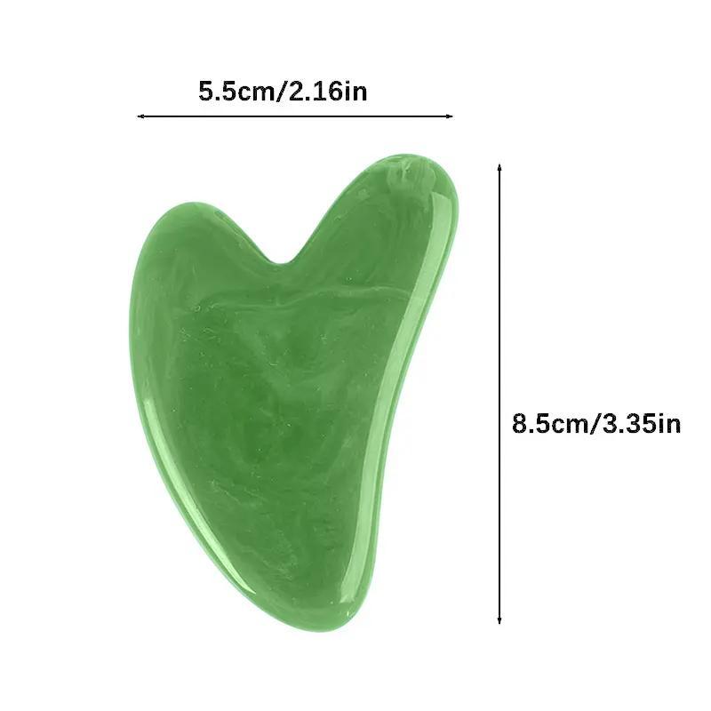 Heart Shaped Manual Face Massage Tool, Imitation Jade Facial Gua Sha Scraping Board, Face Gusha Tool for Skin Care, Facial Massaging Tool, Skincare Products