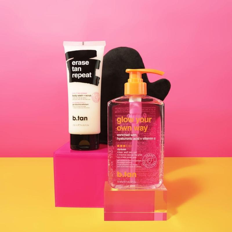 b.tan Self Tan Remover & Body Wash | Erase Tan Repeat - 2-in-1 Exfoliator Scrub and Body Wash