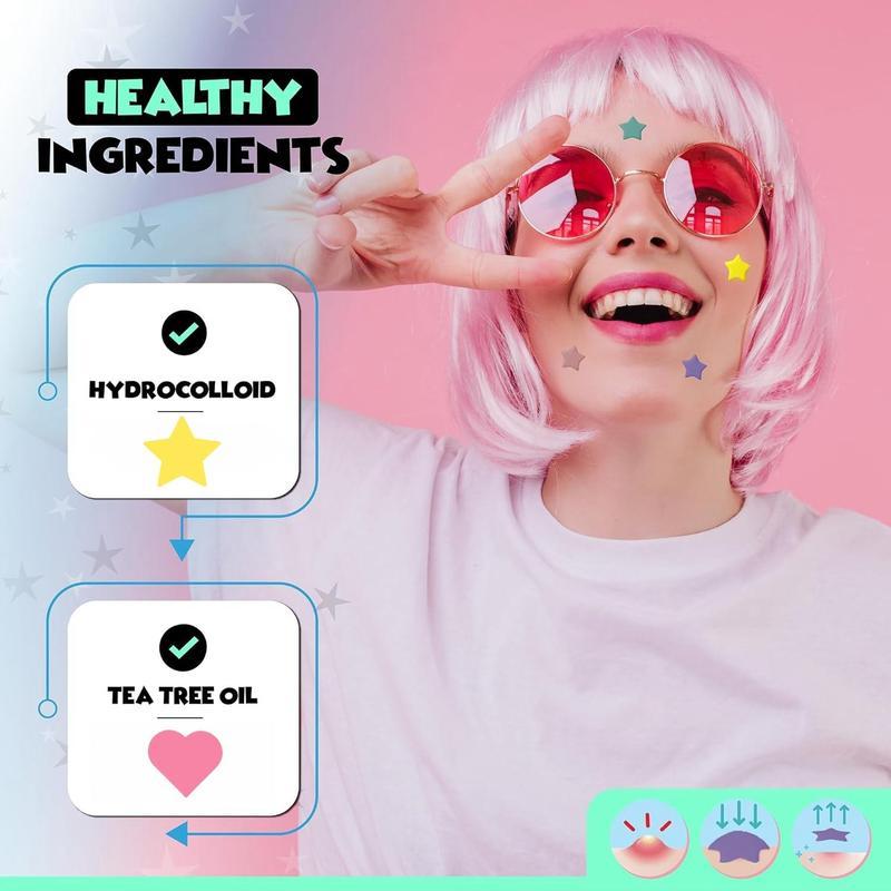 Star & Heart Shaped Hydrocolloid AcnePatch, 432pcs box Easy To Peel OffDesign Acne Cover Sticker, Facial SkinCare Accessories for All Skin Repair