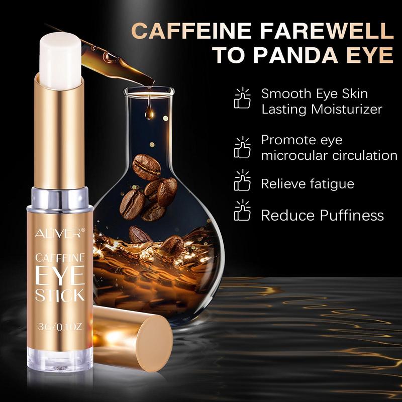 Retinol & Caffeine Eye Stick, 2 Counts set Firming Eye Skin Care Stick, Natural Ingredients Eye Care Product for Women & Men