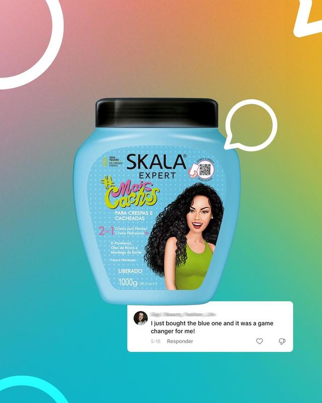 Skala Expert Brazilian Viral Curly Hair Care Kit - 1 Mais Cachos (35.2 oz) + Shampoo & Conditioner Set (325mL each) Haircare Mask