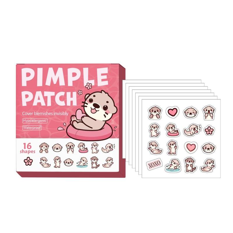 Cute Cartoon Sea Otter Design Pimple Patch, 80pcs box Hydrocolloid Acne Cover Patches, Facial Skin Care Products for Women & Men