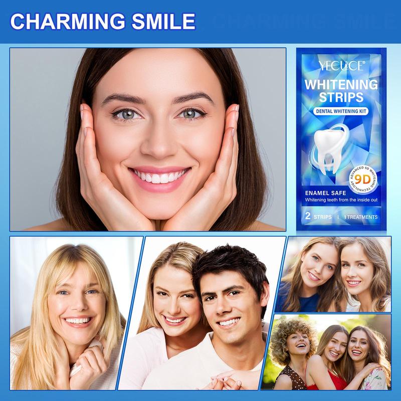 Teeth Brightening Strips, 28pcs box Advanced 9D Brightening Technology Teeth Strips, Suitable for Adults, Oral Care Products