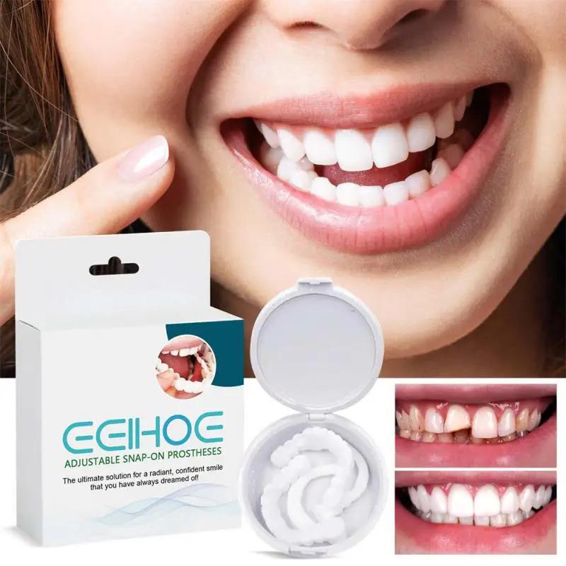 Adjustable Denture Teeth Set Instant Smiling Veneer Denture Tooth Natural Portable Braces Decorate Gaps Between Teeth moldable false