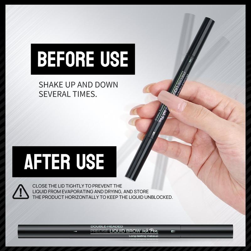 Curved Eyebrow Pen - Eyebrow Pencil Magical 2-in-1 Dual-Ended Eye Brow Pencils Create Natural Hair-Like Brows, Last All-Day