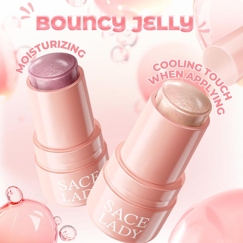 SACE LADY Jelly Highlighter Stick,3 Colors,Long Lasting Shimmering Highlighter,Face Makeup Stick for All Skin Types