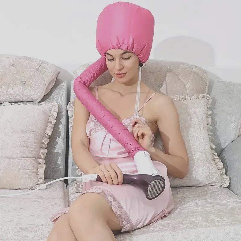 Portable Hair Dryer Hood Attachment, 1 Set Lightweight Hair Dryer Cap, Heatless Styling Tool For All Hair Types