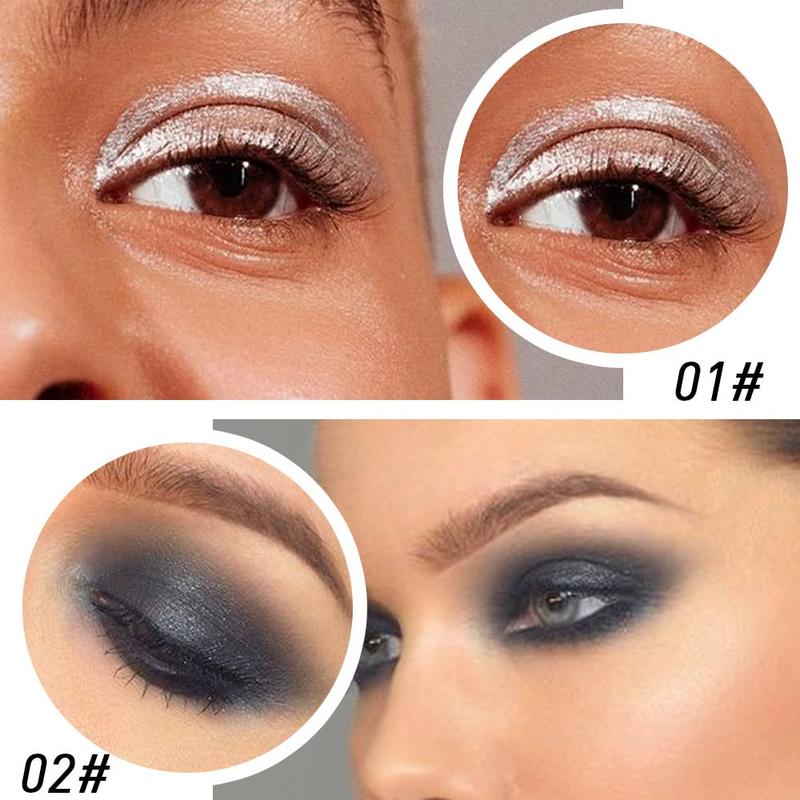 4Pcs Black Brown Silver Gray Gel Eyeliner Pencil Set, Eye Liner Waterproof Smudge Proof, Cat Eye Makeup Stencil, Eye Black Smokey Eyeshadow Palette Stick, Goth Halloween Makeup Lipliner Smooth Cosmetic eye makeup Clear Gift Wife