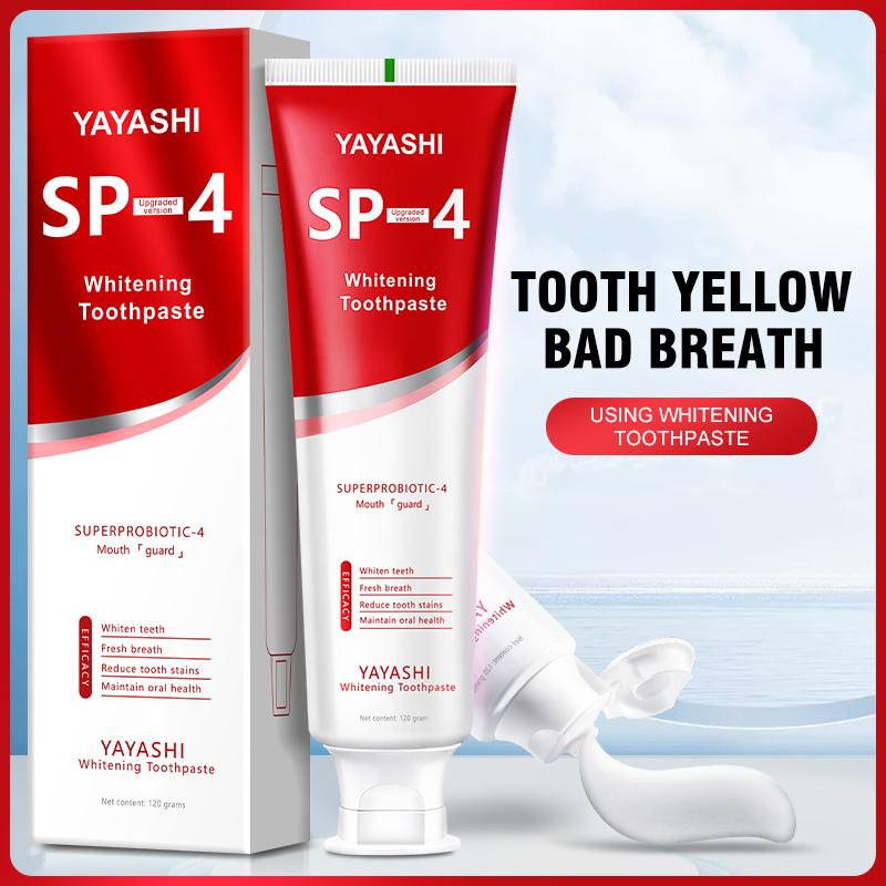 YAYASHI SP-4 Teeth Whitening Toothpaste Pack,Helps Remove Tea, Coffee, and Wine Stains, Sparkling White,Teeth Whitening, Fights Plaque, Fluoride Free healthy toothpaste oral health management