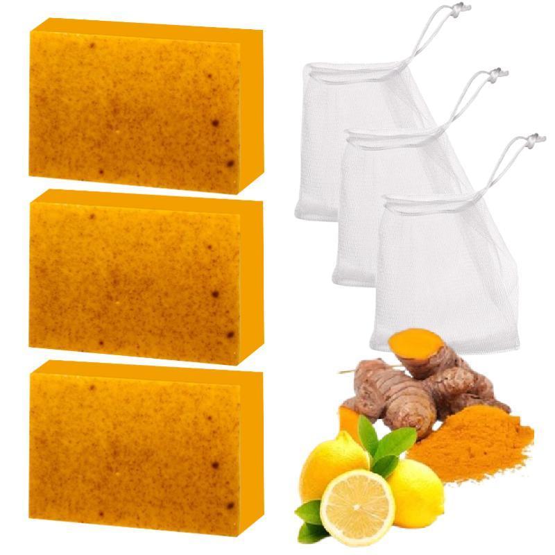 3PCS Lemon turmeric kojic soap