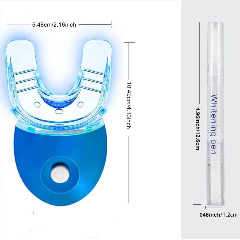 Wireless Teeth Makeup Whitener Kit, Including 1 Count LED Dental Tray & 4 Counts Gel Pen, Professional Dental Care Tool for Adults