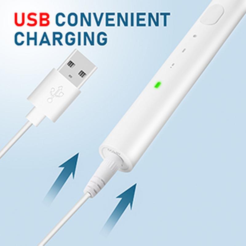 Electric Toothbrush Usb Rechargeable Toothbrush Dental Cleaning Tools For Adults With Two Brush Head For Home Outdoor Tourism Cleansing