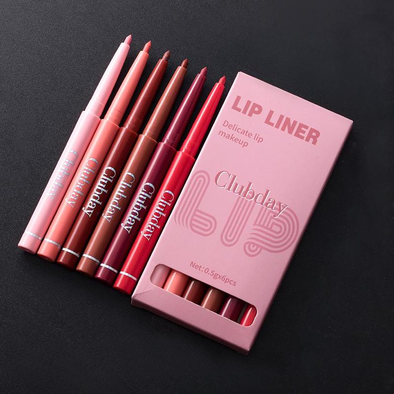 Lip Liner Set, 6 Counts Matte Nude Lip Liner, Creamy Texture Slim Lip Pencil, Suitable for Girls and Women All Occasions Lip Makeup