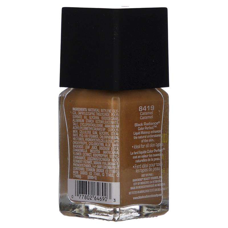 Black Radiance Color Perfect, Liquid Makeup Mattifying Foundation, 8419 Caramel, 1 fl oz (30 ml)