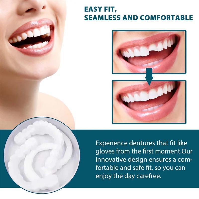 Adjustable Denture Teeth Set Instant Smiling Veneer Denture Tooth Natural Portable Braces Decorate Gaps Between Teeth moldable false