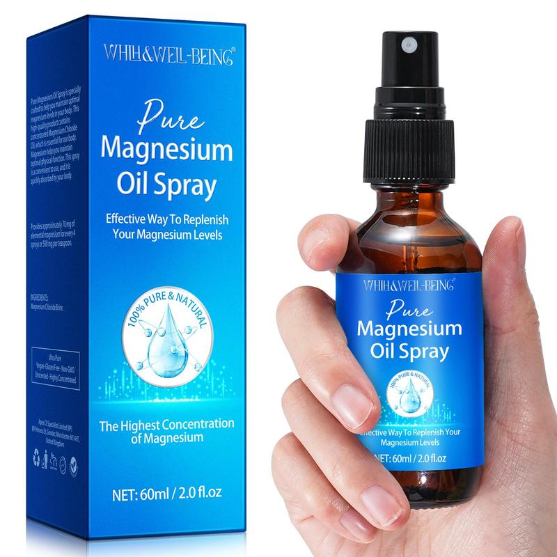 Magnesium Oil Spray, 1 Box Moisturizing & Nourishing Massage Oil, Easy To Absorb & Use, Suitable for The Lumbar Spine, Hands, Feet, Joints, Shoulders, Christmas Gift