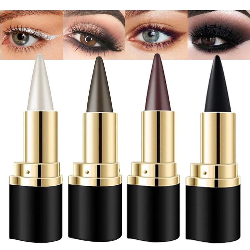 4Pcs Black Silver Grey Brown Gel Eyeliner Pencil Makeup Set