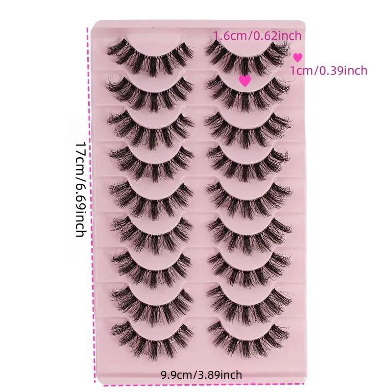 D Curl Natural False Eyelashes, Wispy Curling Faux Cluster Lashes with Transparent Stems, Volumized False Eyelashes for Women & Girls Eye Makeup Enhancement, Eyelashes Extensions Products, Christmas Gift