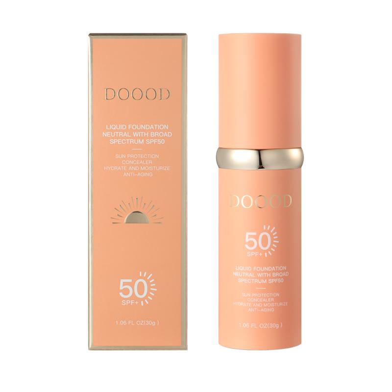 DOOOD Bionic 4-in-1 Liquid Foundation Medium Spectrum; SPF 50 Sun Protection; Suitable for Workout, Sports, Dance Concealer Lightweight lightweight foundation powderfoundation