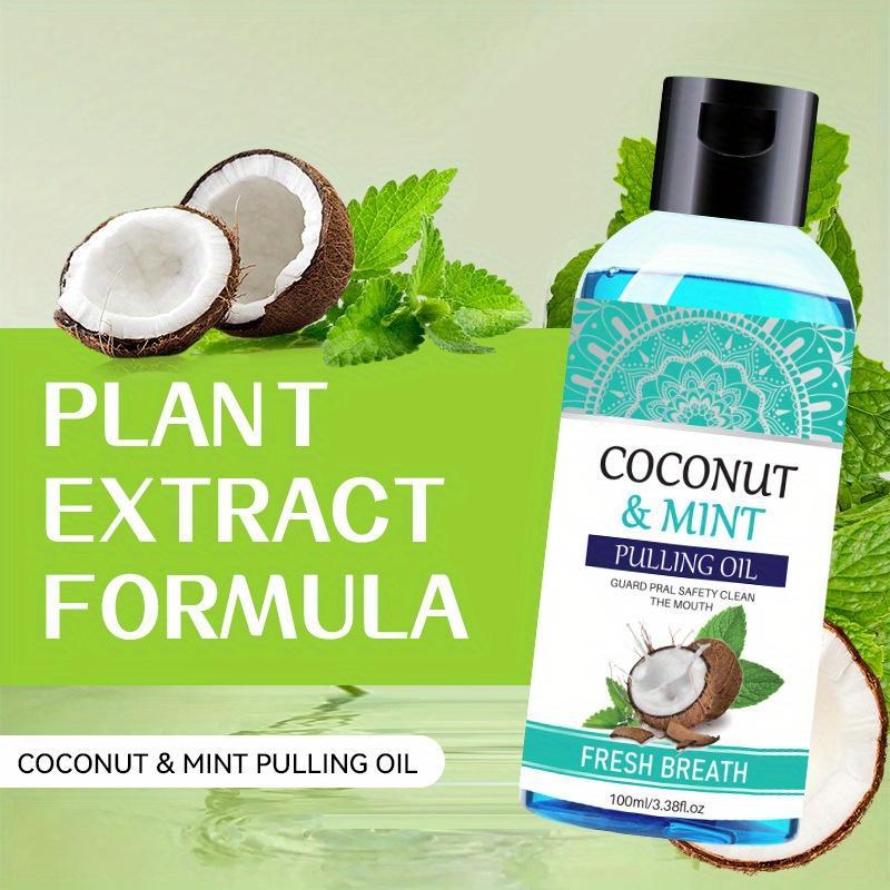 100ml Coconut & Mint Oil Mouthwash, Fresh Breath Oral Care Oil, Oral Care Essential Oil for Daily Use, Christmas Gift