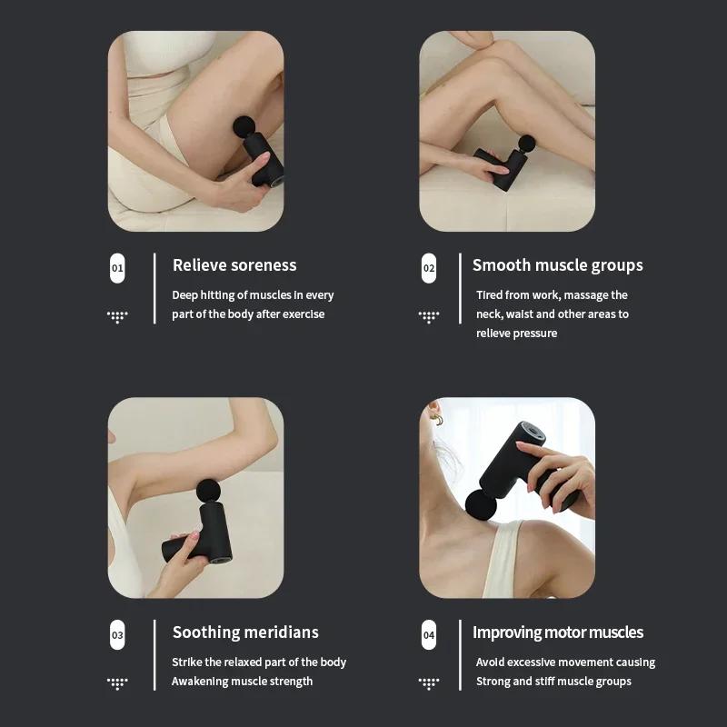 Portable Muscle Massage Gun, Deep Tissue Relief, Must-Have for Post-Workout Recovery, Alleviate Muscle Tension