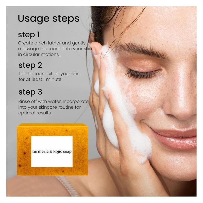 6Pcs Turmeric & Kojic Acid Cleansing Soap, Kojic Acid Soap, Soap Body Wash Lemon Flawless Organic