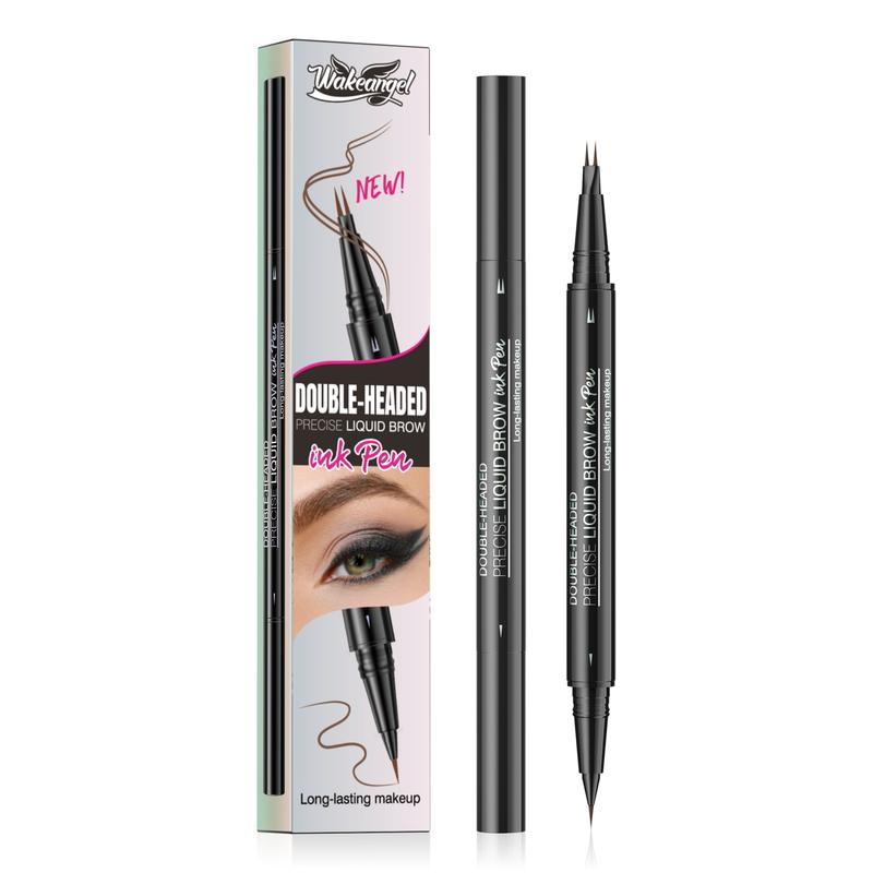 Eyebrow Pen, Dual-Ended Forked Tip Eyebrow Pencil with Brush, Magic Microblading Eyebrow pencil,Precise Definition for Looking Brow-Create Natural Hair-Like Brows