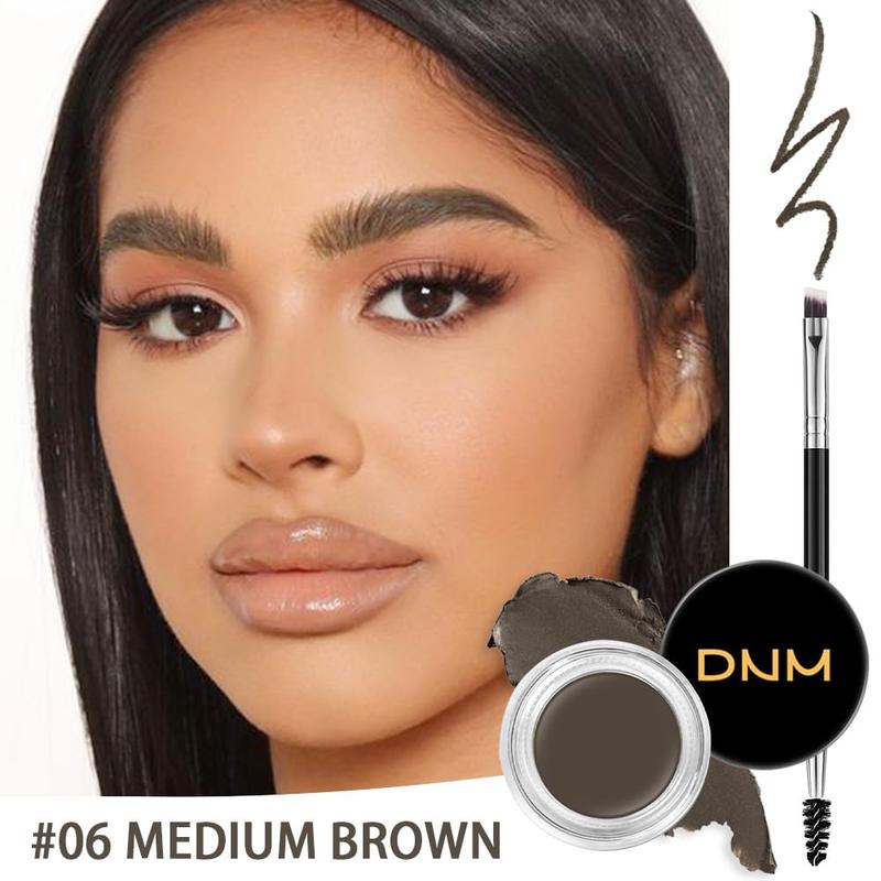 Eyebrow Stamp Pencil Kit for Eyebrows, Makeup Brow Stamp Trio Kit with Waterproof Eyebrow Pencil, Eyeliner, Eyebrow Pomade, 10 Eyebrow Stencils and Dual-ended Eyebrow Brush, Kit-06# MEDIUM BROWN