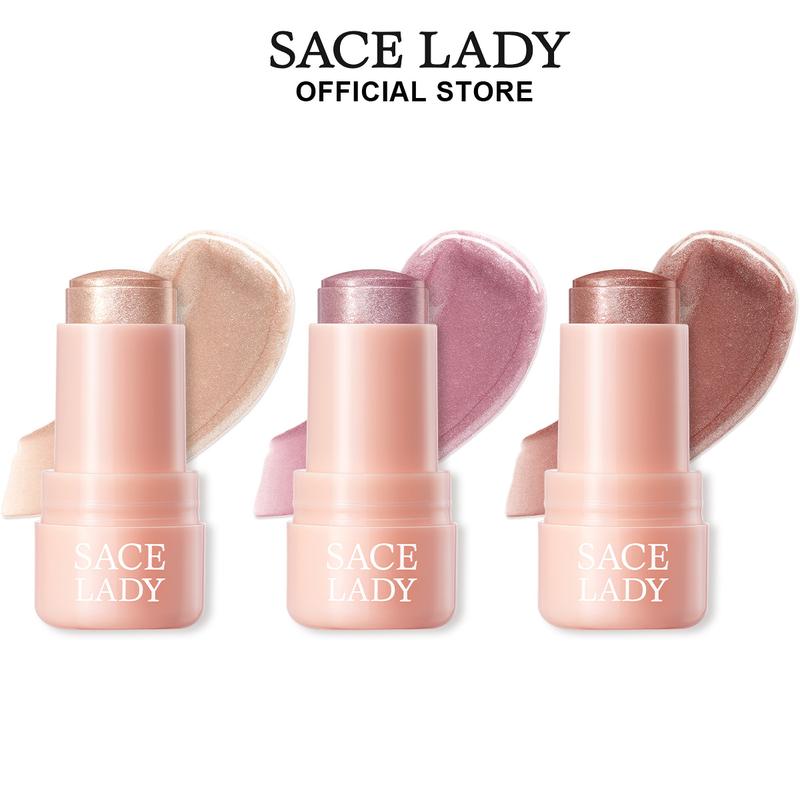 SACE LADY Jelly Highlighter Stick,3 Colors,Long Lasting Shimmering Highlighter,Face Makeup Stick for All Skin Types