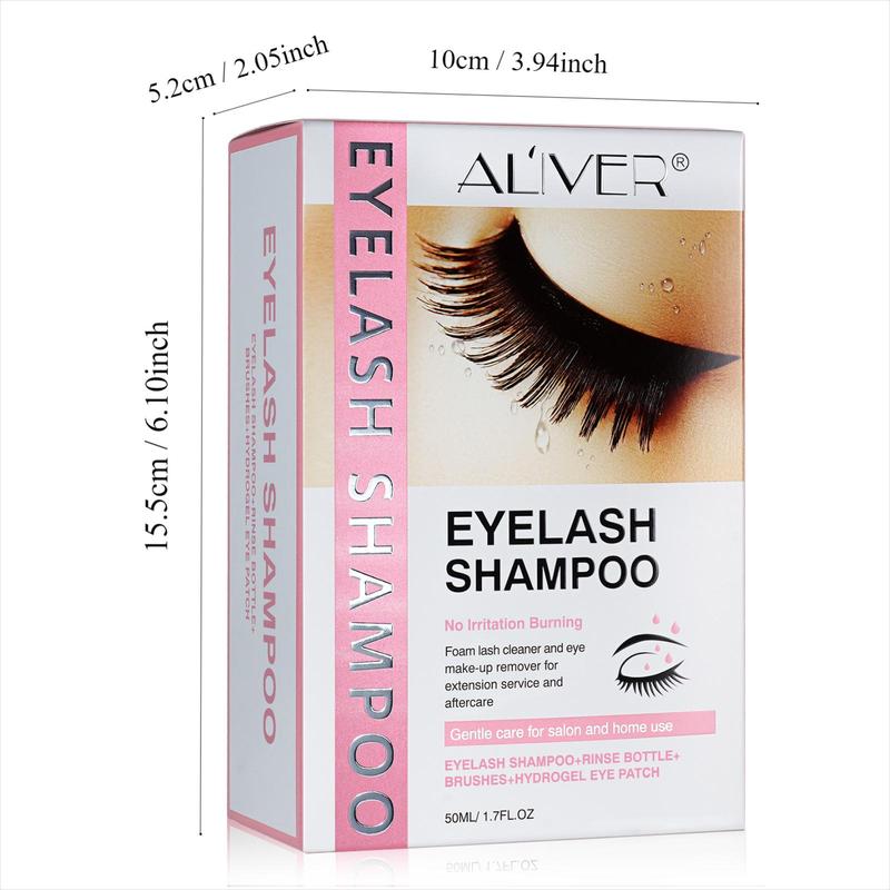 Eyelash Shampoo Kit for Eyeashes Cleansing, 1 Set Gentle Eyelashes Extensions Cleanser, Professional Makeup Remover, Lashes Extension Cosmetic Kit, Makeup Kit for School, Makeup Products