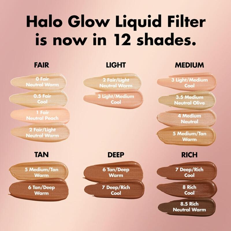 e.l.f. Halo Glow Liquid Filter, Complexion Booster For A Glowing, Soft-Focus Look, Infused With Hyaluronic Acid, Vegan & Cruelty-Free, 3 Light Medium