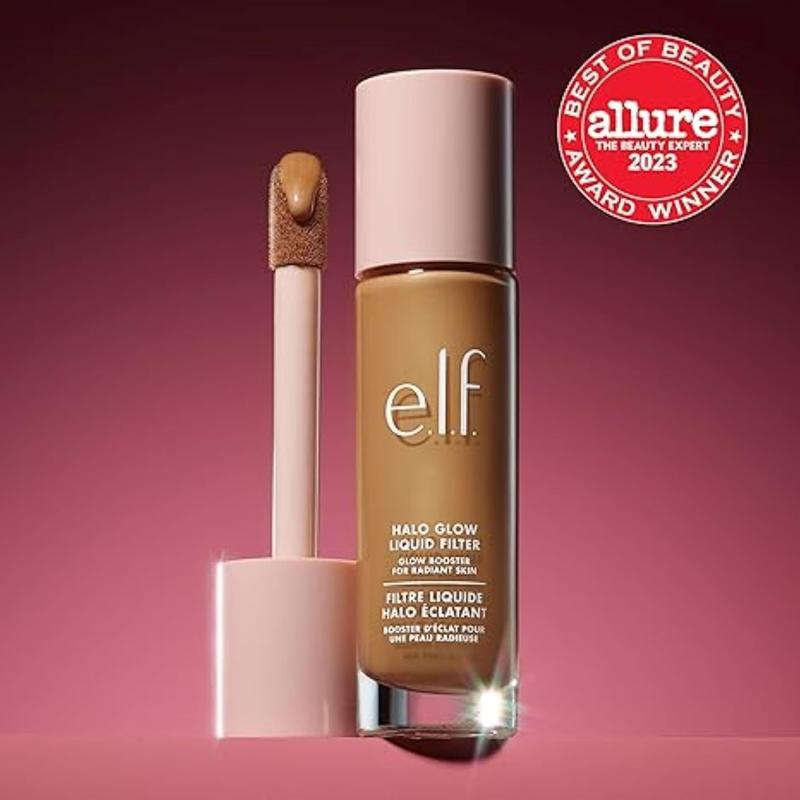 e.l.f. Halo Glow Liquid Filter, Complexion Booster For A Glowing, Soft-Focus Look, Infused With Hyaluronic Acid, Vegan & Cruelty-Free, 3 Light Medium