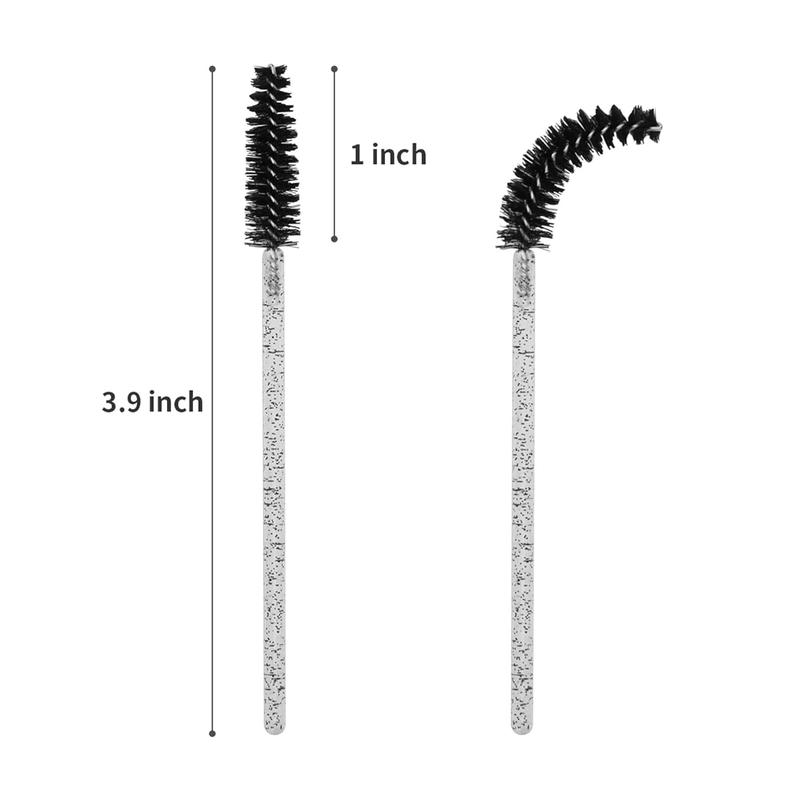 100 count Disposable Eyelash Brush, Mascara Wands Makeup Brushes Applicators Kits for Eyelash Extensions and Eyebrow Brush with Container (Black)