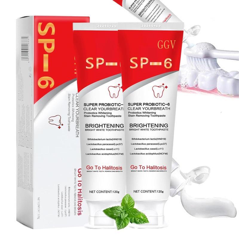 GGV SP-6 Toothpaste Oral Health Management,Probiotics Whitening Toothpaste, Fresh Breath Daily Use,Apply Morning and Night for Gentle Care Fragrance Mint