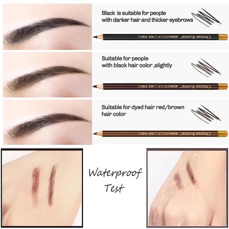 Durable Eyebrow Pencil (12pcs set), Long Lasting Eyebrow Pencil, Brow Styling Brush, Sweat Proof High Pigmented Brow Shading & Filling Pencil, Makeup Tool Easy to Apply, Christmas, Christmas Gift