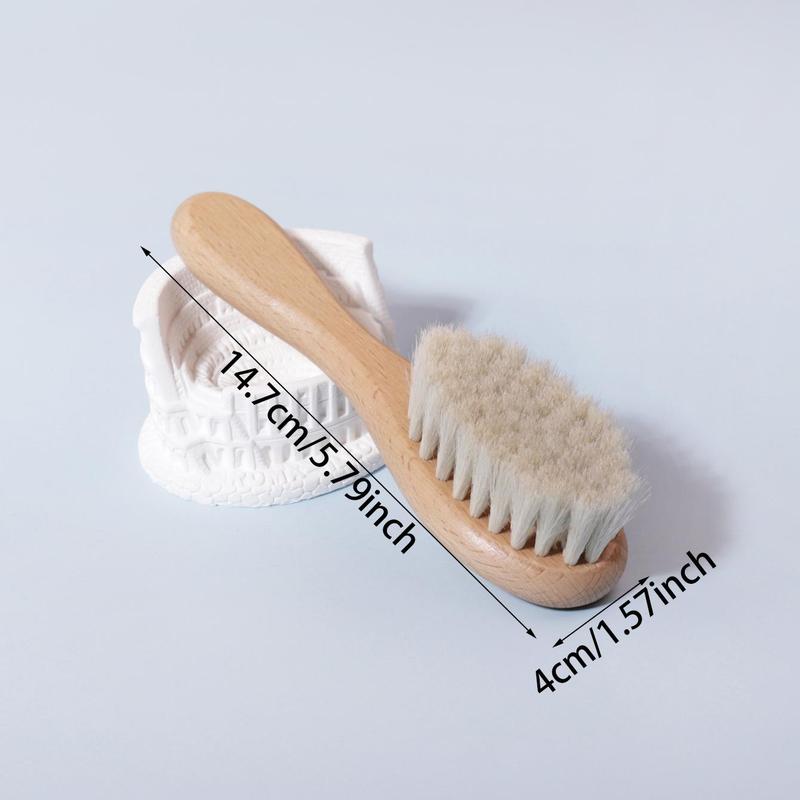 Wooden Handle Hair Brush (1 Count 2 Counts), Soft Bristles Neck Hair Comb, Hair Detangling & Styling Tool for Women & Men