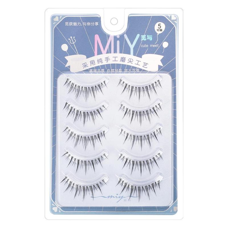 5 Pairs Natural False Eyelashes, Lightweight and Comfortable Reusable Eye Makeup Strip Lashes, Eye Makeup Product for Women and Girls, Christmas, Christmas Gift