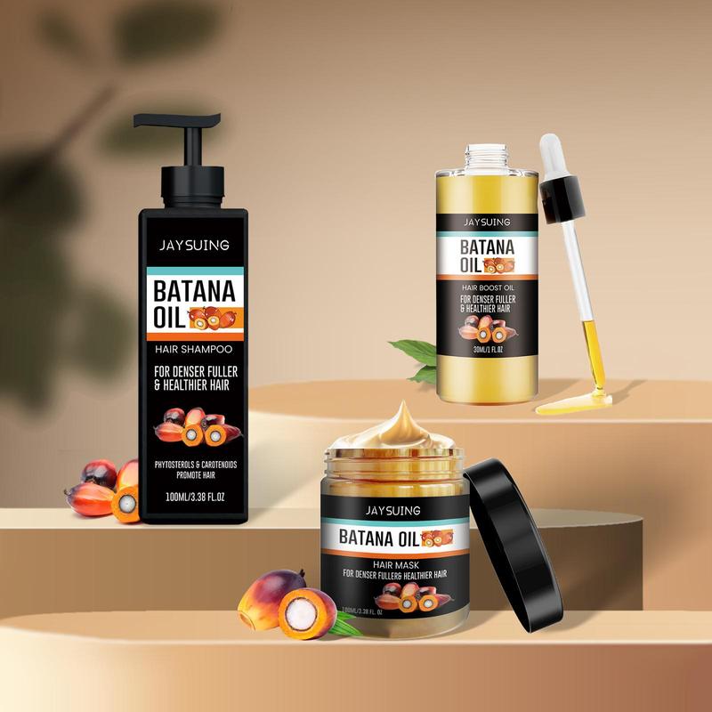 Batana Oil Set, Including Shampoo & Hair Mask & Hair Oil, Hair Care & Styling Product for Men & Women, Spa Water, Christmas Gift