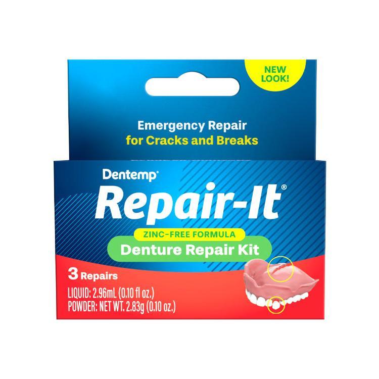 Dentemp Repair Kit - Repair-It Denture Repair Kit - Repairs Broken Dentures - Denture Repair to Mend Cracks & Replace Loose Teeth DIY